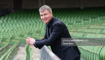 Stephen Kenny pictured at the Aviva Stadium on the day he announced his squad for upcoming Latvia and France games