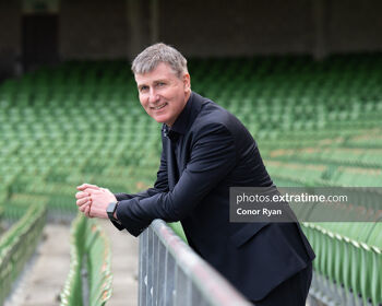 Stephen Kenny pictured at the Aviva Stadium on the day he announced his squad for upcoming Latvia and France games