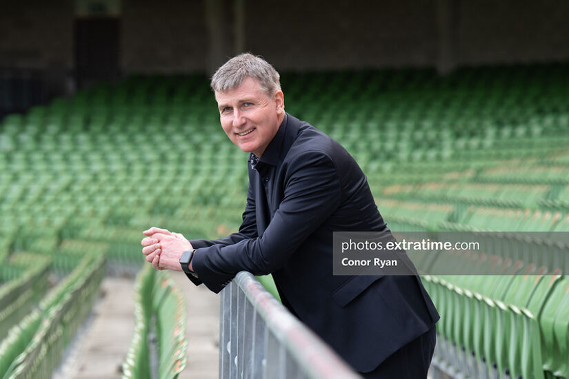 Stephen Kenny pictured at the Aviva Stadium on the day he announced his squad for upcoming Latvia and France games