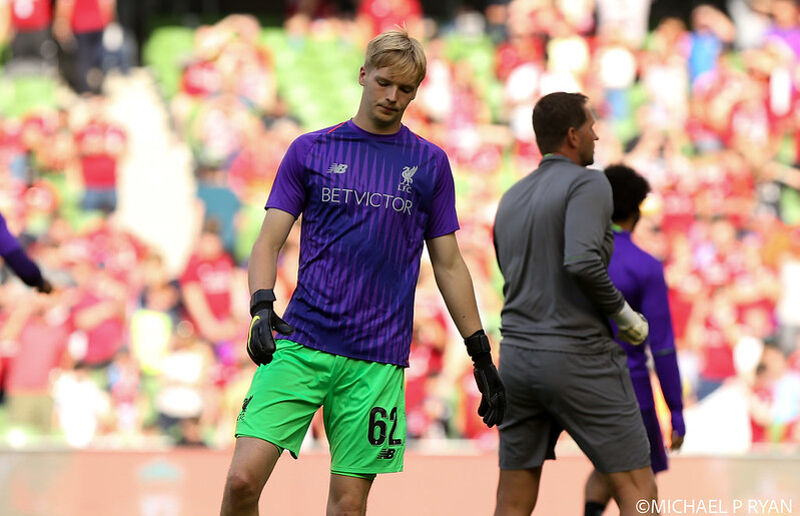 Caoimhin Kelleher pictured ahead of Liverpool's 2018 friendly with Napoli in Dublin.