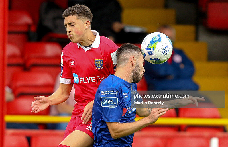 Jaze Kabia in action for Shelbourne against Waterford during the 2020 Premier Division season.