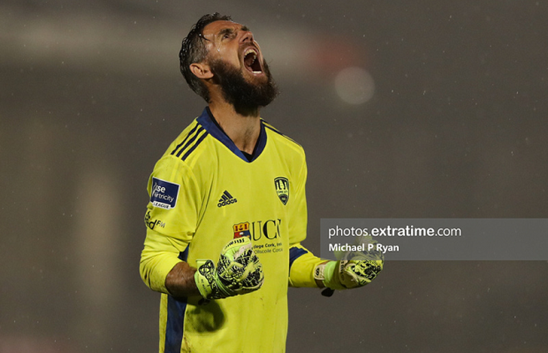 Mark McNulty celebrates Cork City's third goal as the Rebels beat Sligo Rovers 3-0 at Turners Cross on Friday, August 14 2020.