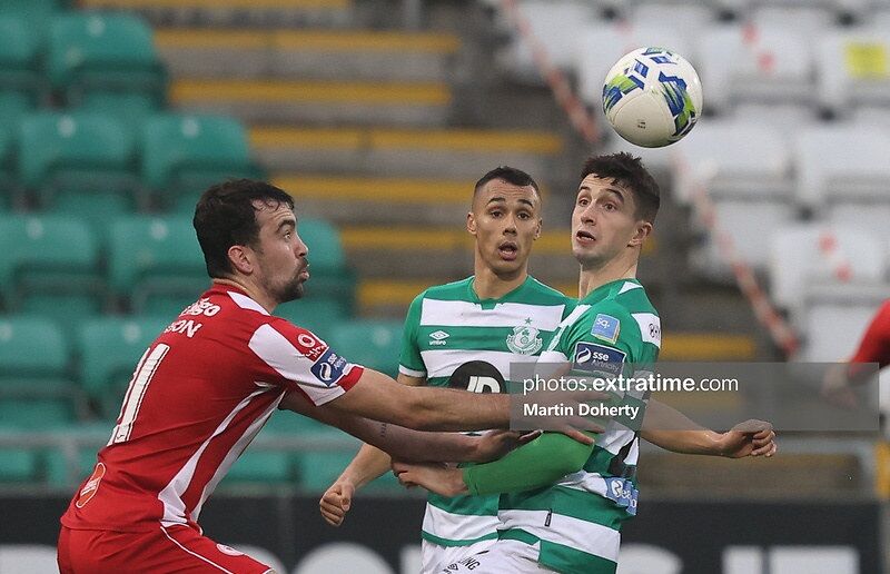 Action from today's game between Shamrock Rovers and Sligo Rovers.