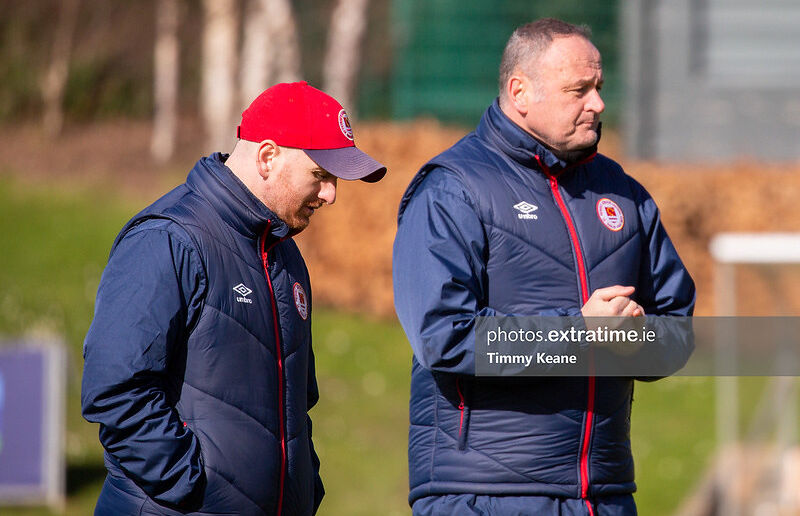 Pats Manager Alan Matthews alongside First Team Head Coach Stephen O'Donnell.