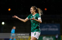 Megan Connolly reacts during Ireland's 11-0 win over Georgia in Tallaght Stadium last November