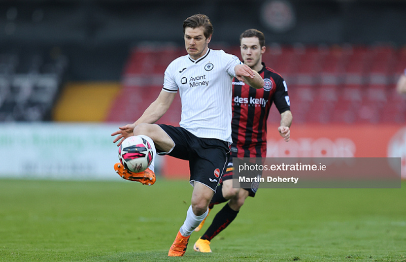 Colm Horgan in action during Sligo Rovers 3-1 win over Bohemians at Dalymount Park in April 2021.