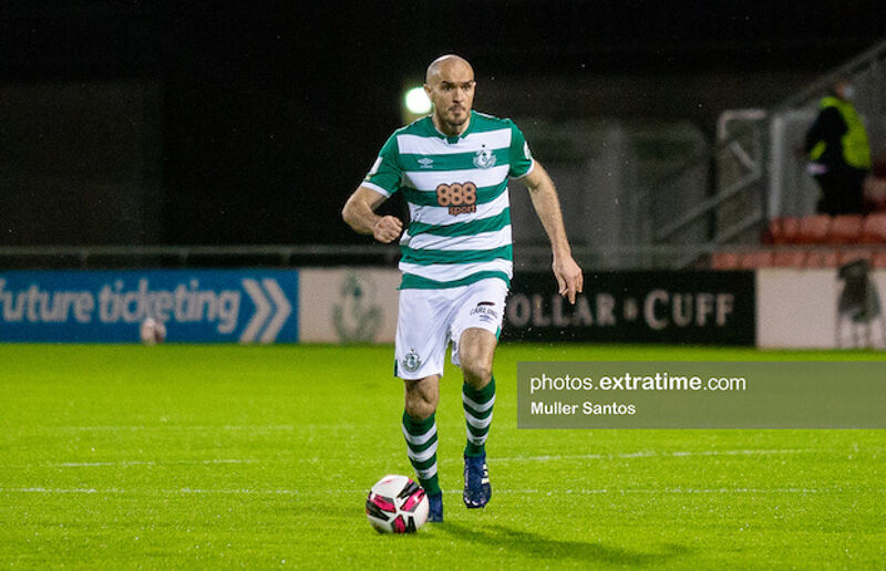 Joey O'Brien during Rovers' recent 3-0 win over Finn Harps that secured the 2021 league title