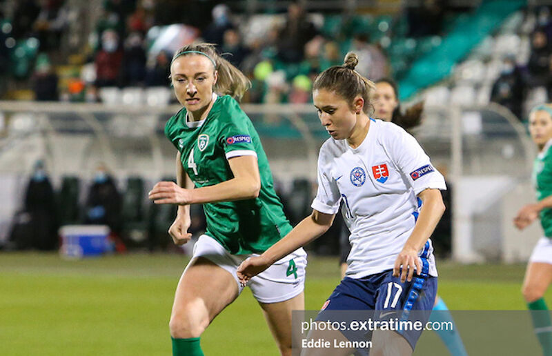 Louise Quinn in action action against Slovakia