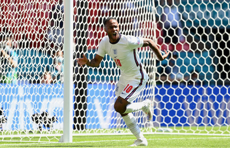 Raheem Sterling celebrating his goal against Croatia in Wembley