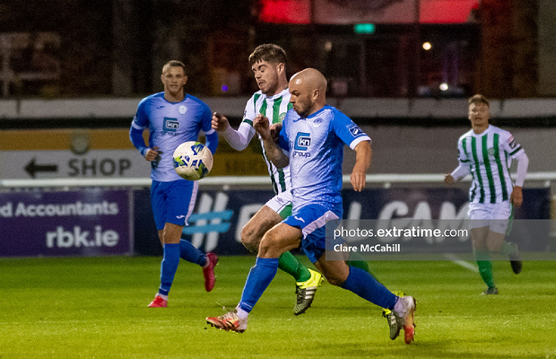 Mark Coyle in action for Finn Harps against Bray Wanderers during the 2020 season.